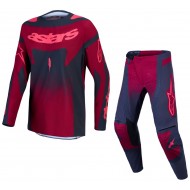 ALPINESTARS STELLA TECHSTAR SWAN DAMEN-MOTOCROSS-ANZUG ROT / GRAU