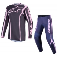 ALPINESTARS STELLA FLUID APEX V2 DAMEN-MOTOCROSS-ANZUG GRAU / ROSA