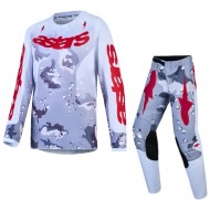 ALPINESTARS FLUID LONE KIDS SUIT WHITE / CAMO / RED / GREY