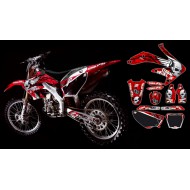 KIT DE ADESIVOS OUTLET BLACKBIRD TRIBAL SKULL HONDA CRF 250 10-13 CRF 450 09-12