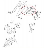 SUPPORT DE PLAQUE D'IMMATRICULATION KTM EXC 125/200/250/300/450/500 EXC-F 250/350 (2012-2016)