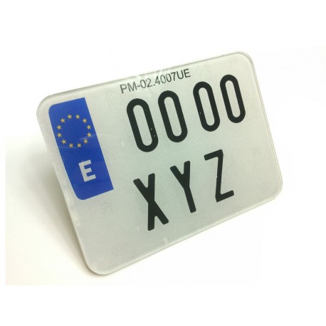 POLYCARBONATE LICENSE PLATE WHITE - SPECIAL ENDURO 132 x 96 mm