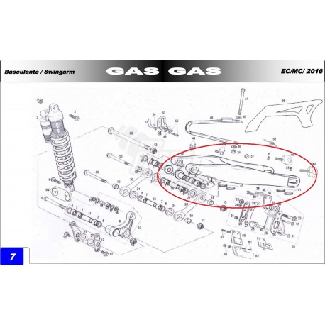 BRAS OSCILLANT GAS GAS 2001-2014 NOIR [LIQUIDATIONSTOCK]