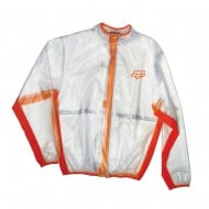 OFFER FOX RAIN JACKET FLUID MX CLEAR/ORANGE COLOUR [STOCKCLEARANCE]