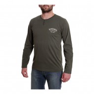 OUTLET LANGARM-SHIRT HUSQVARNA VINTAGE ARMY GRÜN HERRENGRÖßE XS