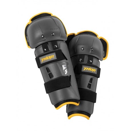 THOR SECTOR GP ANTHRACITE GRAY / YELLOW YOUTH KNEE GUARDS