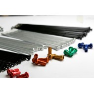 OUTLET JEU DE RAYONS ARGENT ET EMBOUTS DE COULEUR ROUGE HONDA 21"