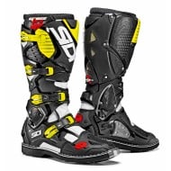 BOTTES SIDI CROSSFIRE 3 BLANC / NOIR / JAUNE FLUO