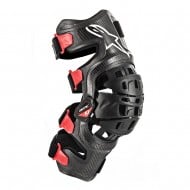 OUTLET JOELHEIRA ESQUERDA ALPINESTARS BIONIC 10 CARBON PRETO / VERMELHO