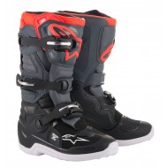 ALPINESTARS YOUTH TECH 7S BOOTS BLACK / DARK GRAY / RED FLUO COLOUR   [STOCKCLEARANCE]