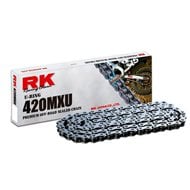 CHAIN RK 420 MXU 112 PACES REINFORCED WITH SILVER RETAINERS