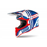 YOUTH AIROH WRAAP BROKEN HELMET 2021 BLUE/RED GLOSS COLOR
