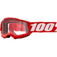 YOUTH 100% ACCURI 2 GOGGLE FLUO RED COLOUR - CLEAR LENS