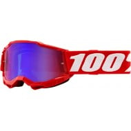 YOUTH 100% ACCURI 2 FLUO RED COLOUR - MIRROR RED / BLUE LENS