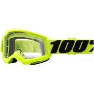 YOUTH 100% STRATA 2 GOGGLE FLUO YELLOW COLOUR - CLEAR LENS