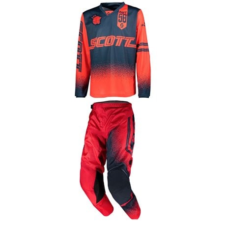 OUTLET COMBO SCOTT 350 RACE INFANTIL COLOR ROJO/AZUL- TALLA 24 USA / M INF