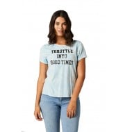 OUTLET CAMISETA MUJER FOX THROTTLE COLOR AZUL CRYO