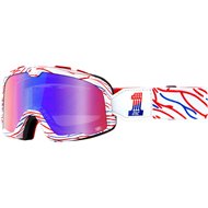 100% GOGGLES BARSTOW DEATH SPRAY CUSTOMS RACING - RED/BLUE MIRROR LENS