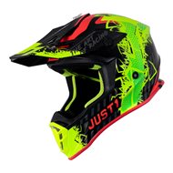 JUST1 J38 MASK HELMET FLUO YELLOW / RED / BLACK COLOUR [STOCKCLEARANCE]