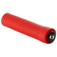 Punhos de bicicleta MTB de silicone OnOff cor vermelha.