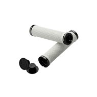 DOUBLE LOCKING BICYCLE GRIPS WHITE / BLACK COLOR