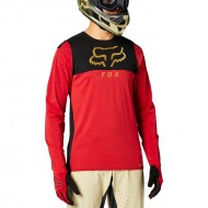 OFFER FOX BIKE FLEXAIR DELTA TECHNICAL T-SHIRT LONG SLEEVE RED CHILI COLOR [STOCKCLEARANCE]