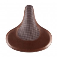 VELO BIKE CRUISER SADDLE WITH SPRINGS LEATHER + HOUNDSTOOTH FABRIC COLOUR BROWN