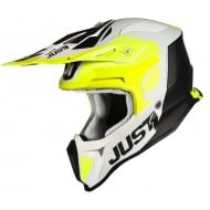 CASCO JUST 1 J18 PULSAR COLOR AMARILLO FLUOR / BLANCO / NEGRO  [LIQUIDACIONSTOCK]