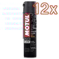 PACK 12 SPRAY MOTUL C3 GRASA DE CADENA OFF ROAD (400 ml) + CAMISETA MOTUL REGALO