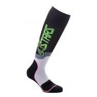 OFFER ALPINESTARS YOUTH MX PLUS-2 SOCKS COLOUR BLACK / GREEN NEON / PINK FLUO - SIZE M/L INF 